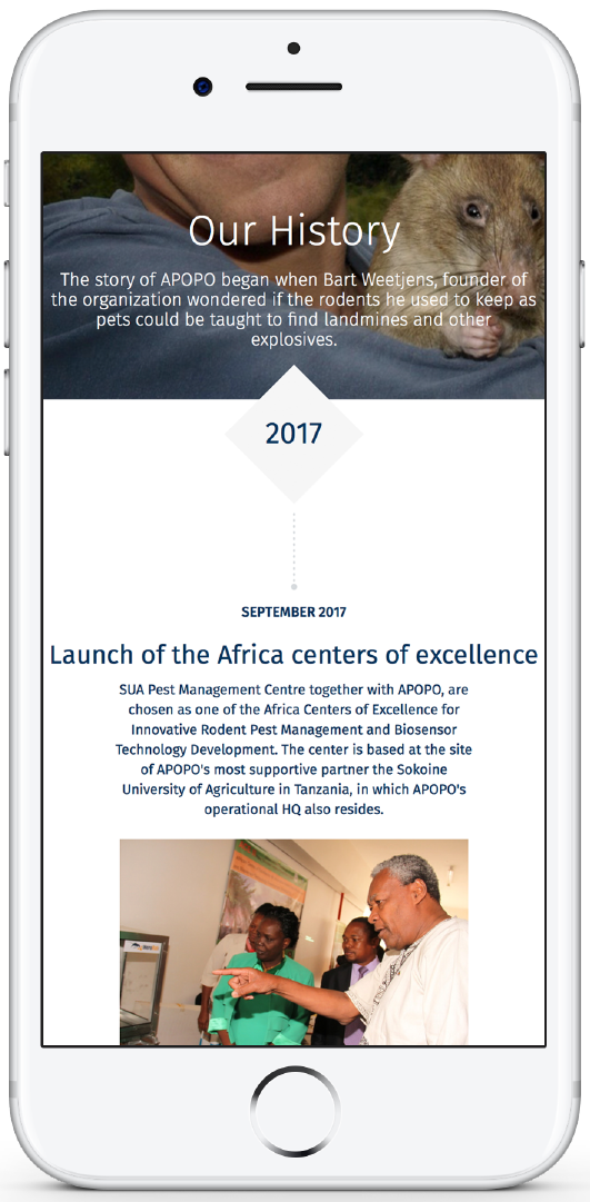 APOPO Mobile Website Design