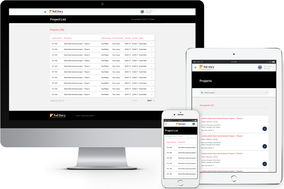 Rail Diary Website Design and Development